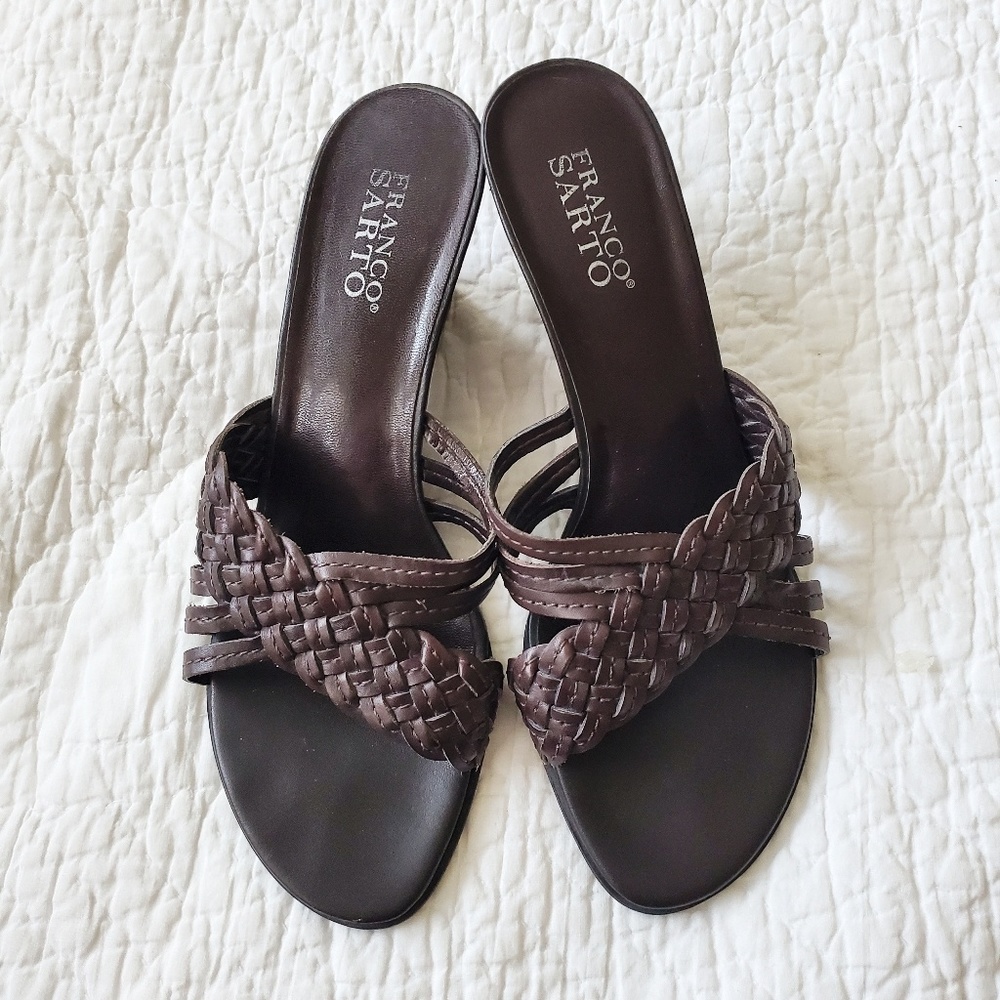 Women's Franco Sarto braided leather wedge sz 9.5